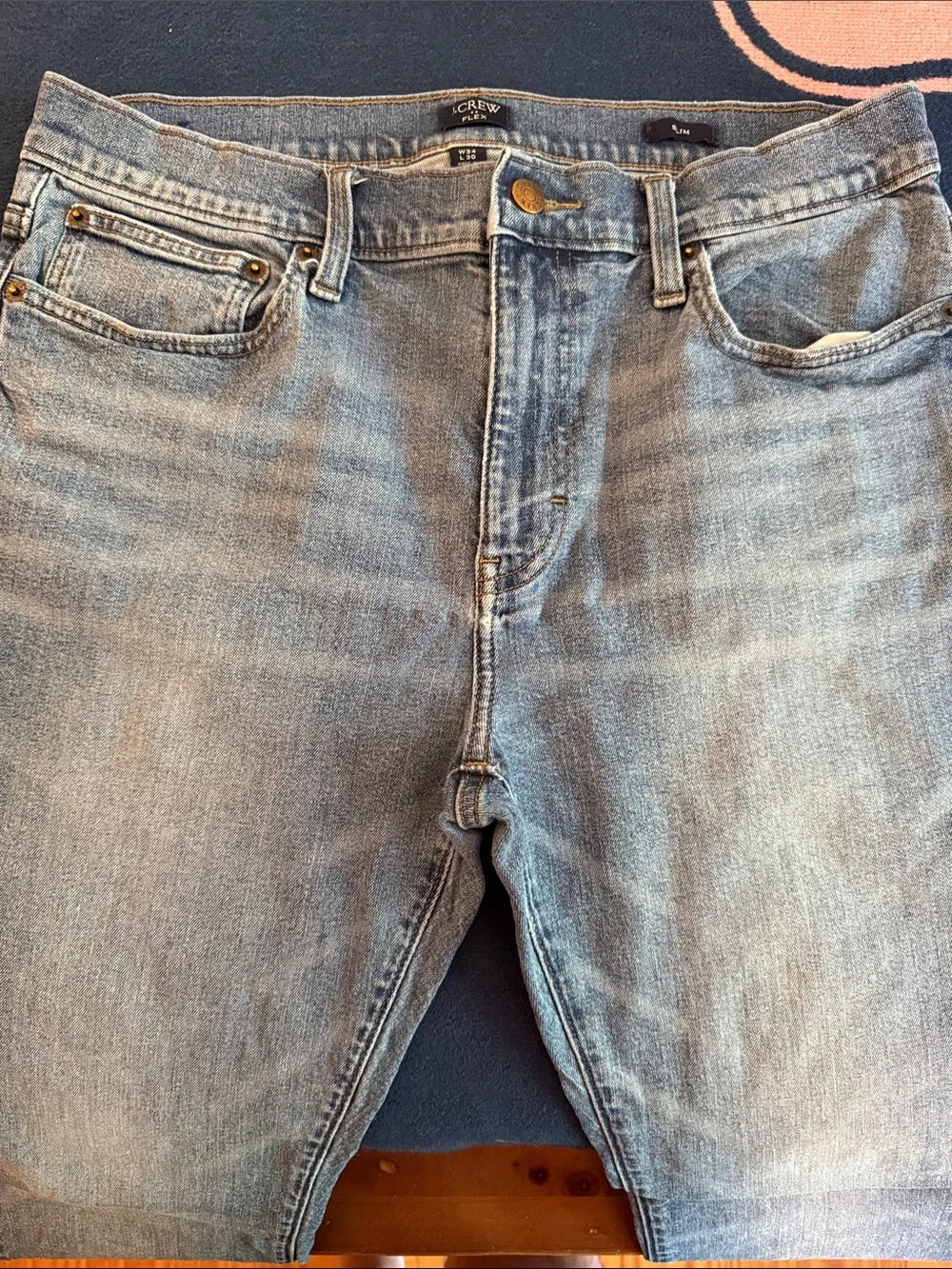 J. Crew Men's Light Wash Blue Slim Straight Jeans